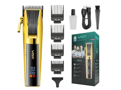VGR V-177 Professional Cord/Cordless Hair Clipper for Men's (Gold)