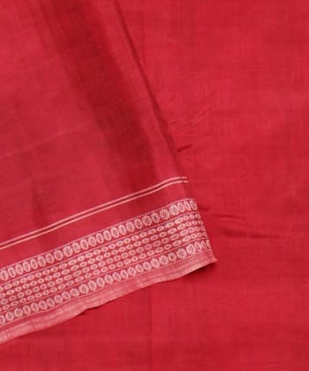 Dark Green Red cotton Handloom Sambalpuri Saree