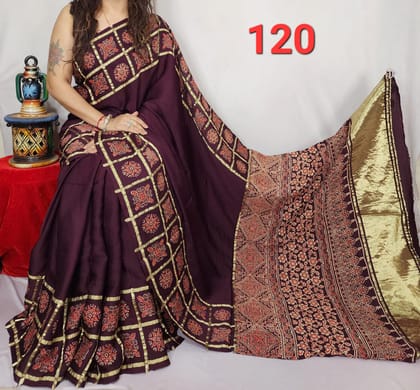 Ajrakh Print Modal Silk Style 48-Ajrakh Print