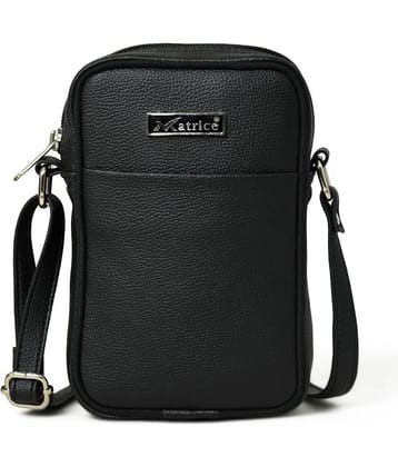 MATRICE - Black Textured Messenger Bag