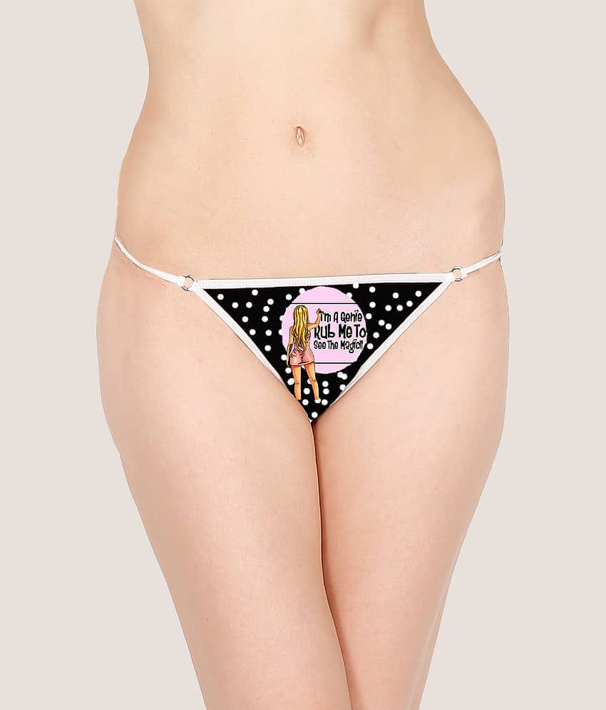 Finian Pack of 1 Poly Cotton Printed Women's G-Strings ( Multi Color )