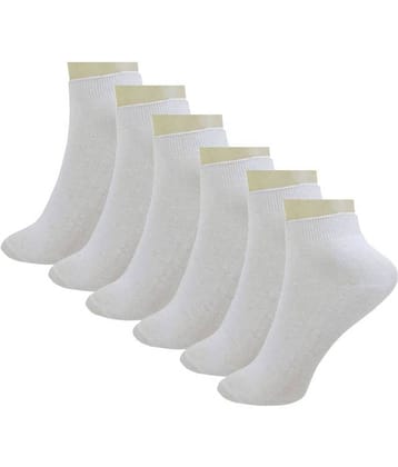 Tahiro White Cotton Ankle Length Socks Women - Pack of 6 Pairs