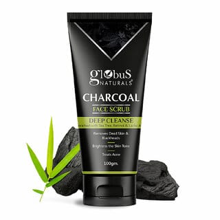 Globus Naturals Charcoal Face Scrub for Men & Women – Detoxifying, Purifying & Exfoliating, 100g