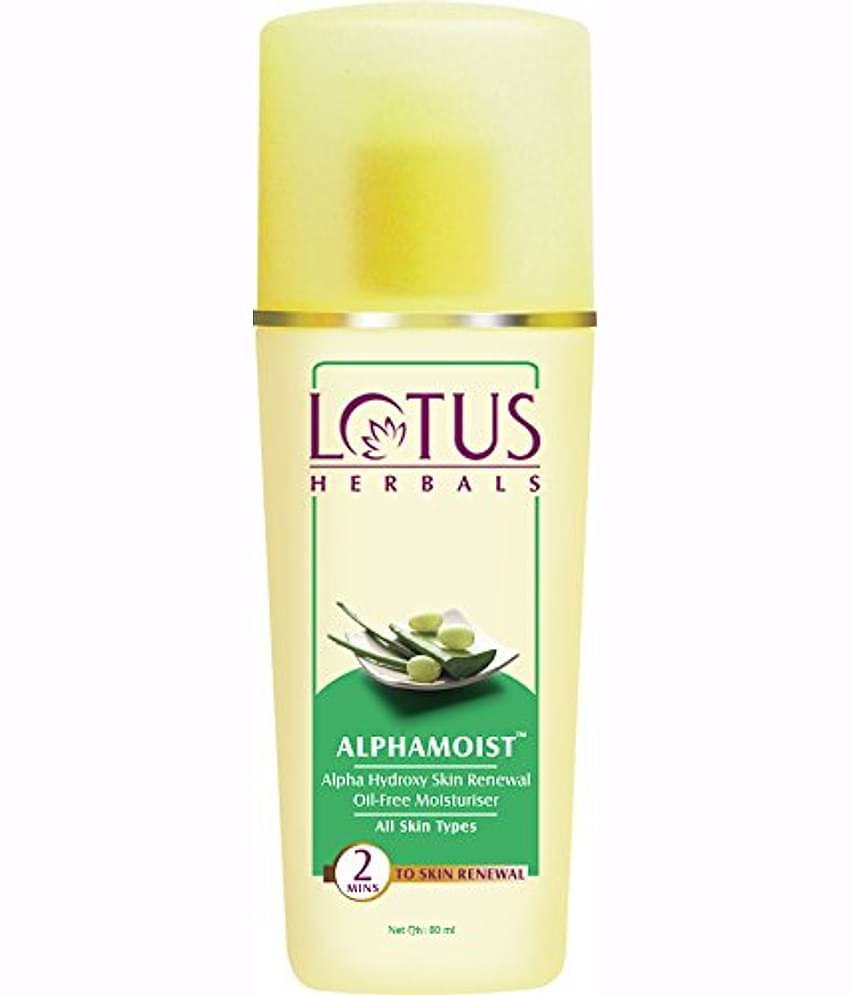 Lotus Herbals Alphamoist Alpha Hydroxy Skin Renewal Oil-free Moisturiser, For All Skin Types, 80ml