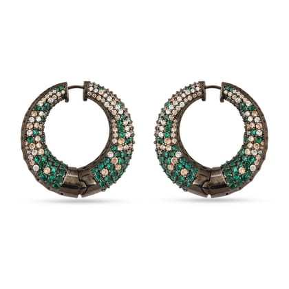 Atika - Green CZ Hoop Earrings