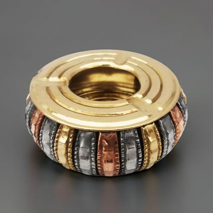 Brass Decorative Ashtray | Classic Table Accessory, Height : 1.5 Inch (ZMAS337 C)