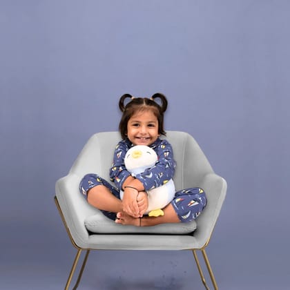 Full Sleeves Baby Little Sailors Printed Night Suit  for Baby/Kids-Navy Blue 4-5 Years-4-5 Years