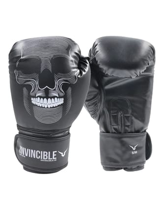 Invincible Skull Boxing Gloves-Black / L/XL
