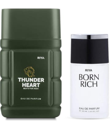 Riya Thunder Heart & Born rich Eau De Parfum (EDP) For Men 140 ( Pack of 2 )