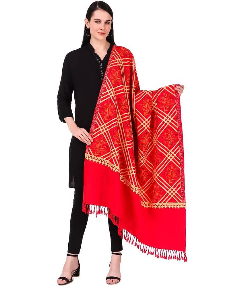 Bravezi Red Kashmiri Shawl - Single