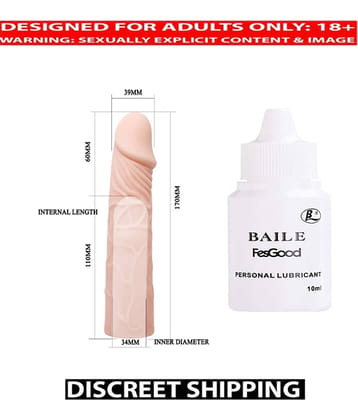 8 Inch Big Extender Soft Reusable Sleeve - Free Baile Lube