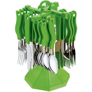 Arni Cutlery Set / Spoon Set / Spoon Stand for Kitchen and Dining 24 Pieces Stainless Steel Cutlery Set