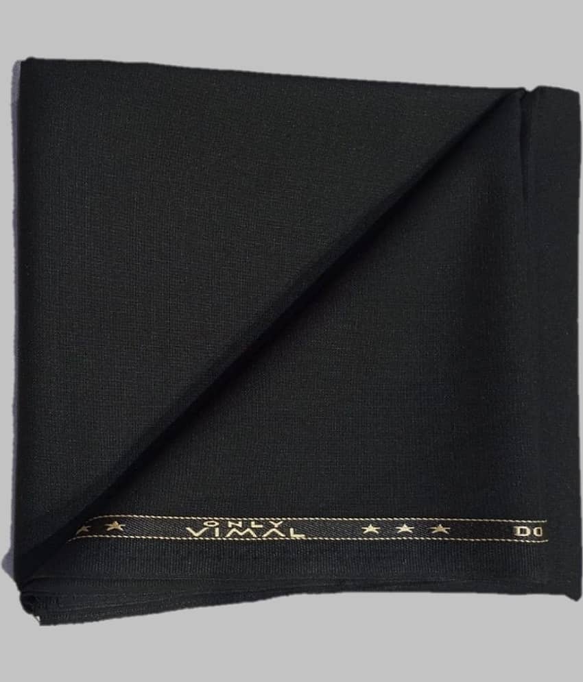 ONLY VIMAL - Black Polyester Blend Men's Unstitched Pant Piece ( Pack of 1 )