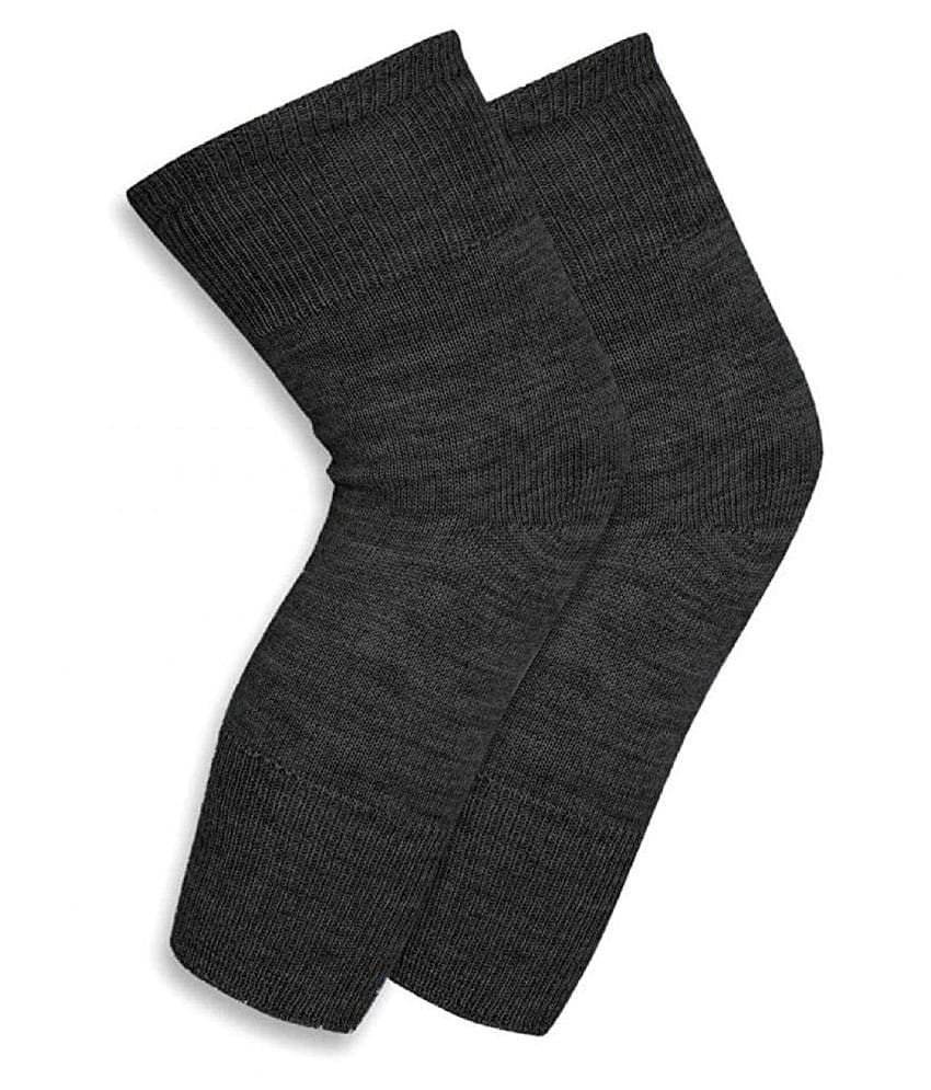 Penyan™ Knee Warmers, Woolen Knee Cap | Unisex | Elastic Support | Fully Stretchable (Grey) - 1 Pair - None
