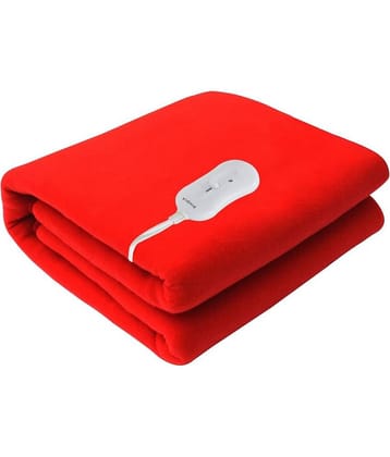 Pindia Single Bed Heating Electric Blanket Polar Fleece - 150 X 80 Cm Red