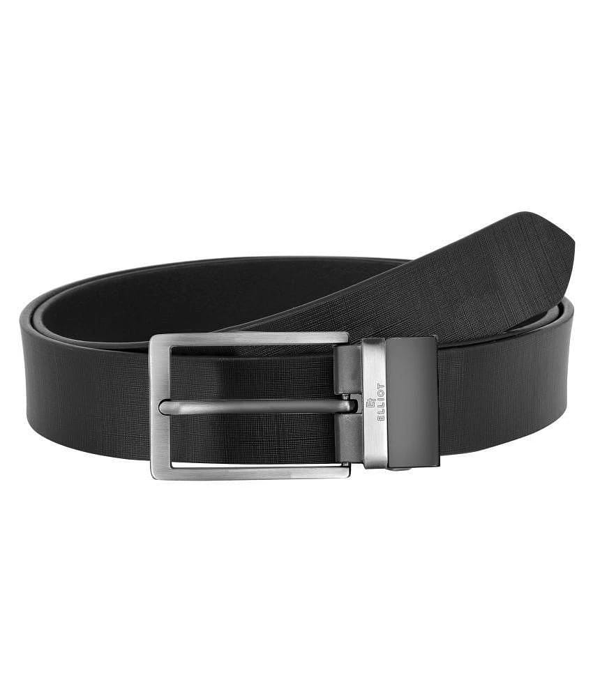 Elliot Black Leather Formal Belt - Free Size