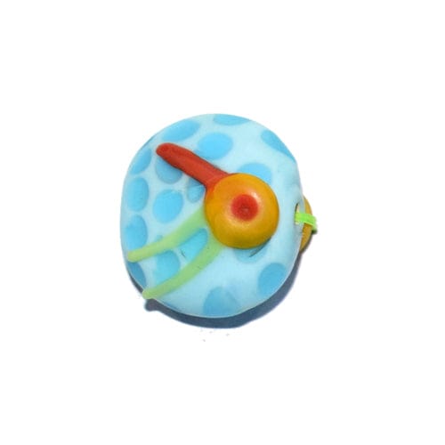 Handmade Fancy Lampwork Glass Beads For Jewelry Making Necklace , Earring and Bracelet (Flat Round) SFL-924-Per Packet 25 Pcs / 22X10 MM
