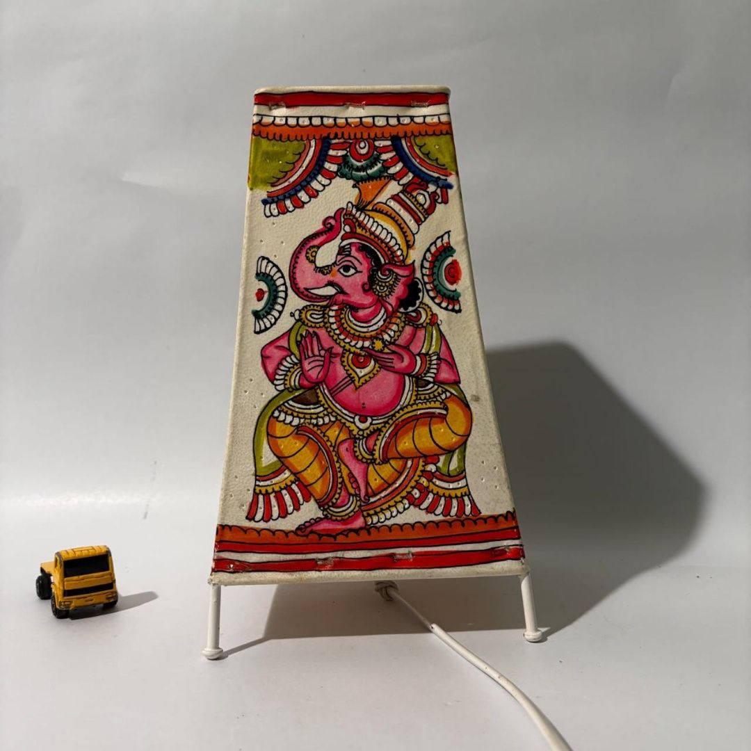8 inch Ganesh design square lamp