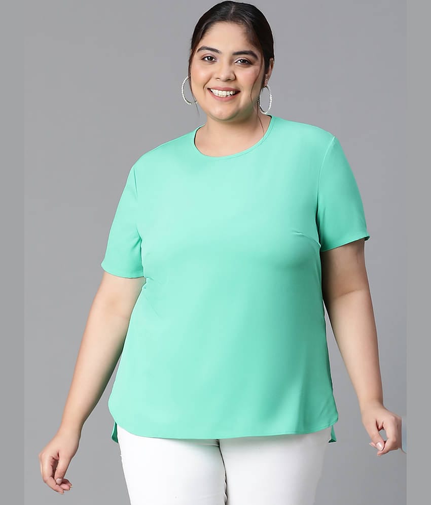 Oxolloxo Women's Polyester Regular Top ( Green )