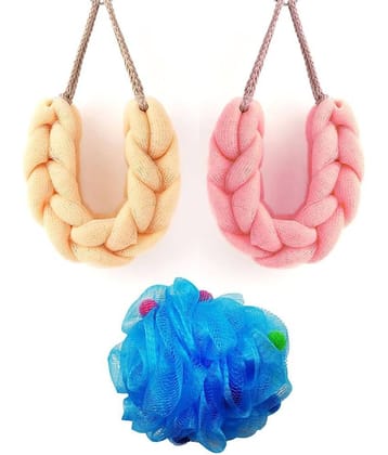 Majestique Loofah with Active Spheres Ultra Soft Mesh Body Wash Sponge Cleaning Adult - Multicolor