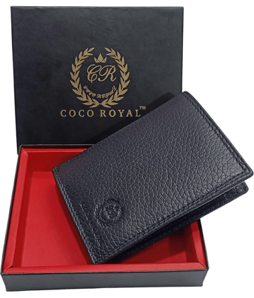 COCO ROYAL 100% Leather Solid Men's Two Fold Wallet With More Than 10 Slots For Card ( Blue , Pack of 1 )