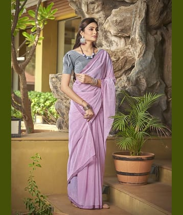 Sariya Lycra Embellished Saree With Unstitched Blouse Piece ( Pink )