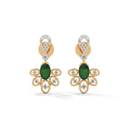 Lisah Silver Moissanite Dangle Earrings | 22KT Gold Vermeil-Yellow Gold