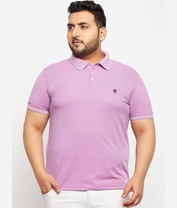 RELANE Pack of 1 Cotton Blend Regular Fit Solid Half Sleeves Men's Polo T Shirt ( Lavender )