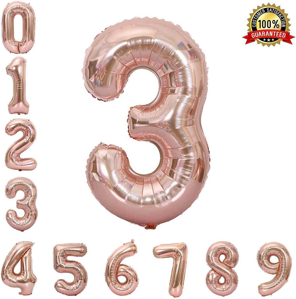 40 Numerical 3 Rose Gold Balloon - Party and Festive Needs | Buy online on ZillyBuy
