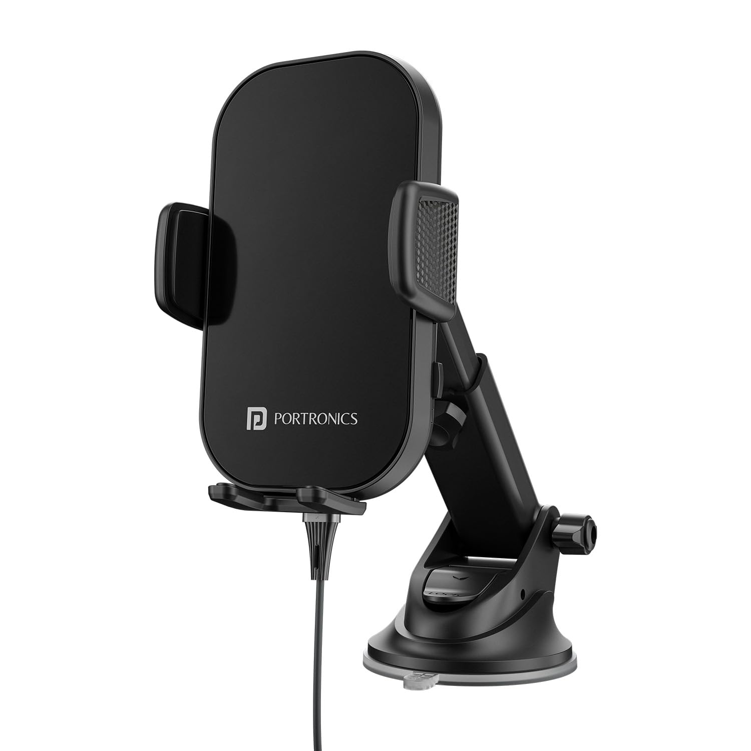 Portronics Charge Clamp 3 Wireless Car Charger with 15 Watts Fast Charging (Black)