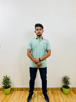 Pista Green Collar T-shirt (2001D)-S / COTTON