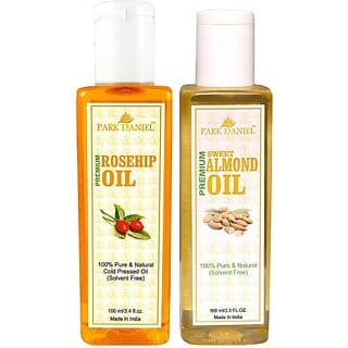 PARK DANIEL Organic Rosehip oil and Almond oil - Natural &amp; Undiluted combo of 2 bottles of 100 ml (200ml) (200 ml)