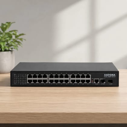 OUS-24EP-2G-1F 24 Port 10/100Mbps + 2 Port 100/1000Mbps + 1 Port 100/1000 SFP Uplink, Supports 250 Meters with 300W PoE.