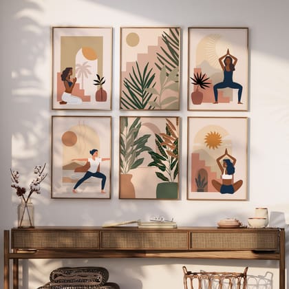Inner Light Wall Art Frame Set of 6-8x10 inches / White Frame