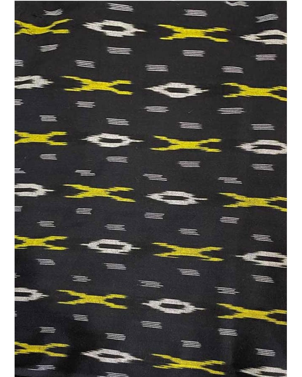 POCHAMPALLY IKAT COTTON BLACK COLOR FABRIC-1 METERS