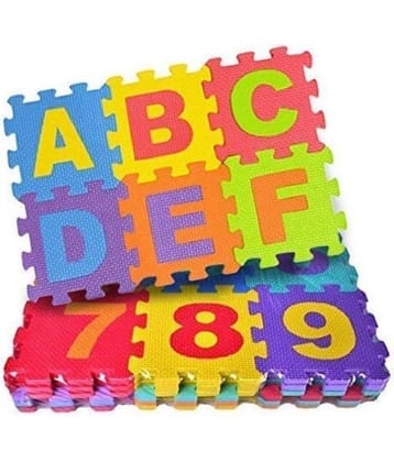 AURAPURO ABC and Alpha-Numeric Floor Puzzle Thick Foam Play EVA PU Mats for Kids, 36 Pieces (Multicolor)
