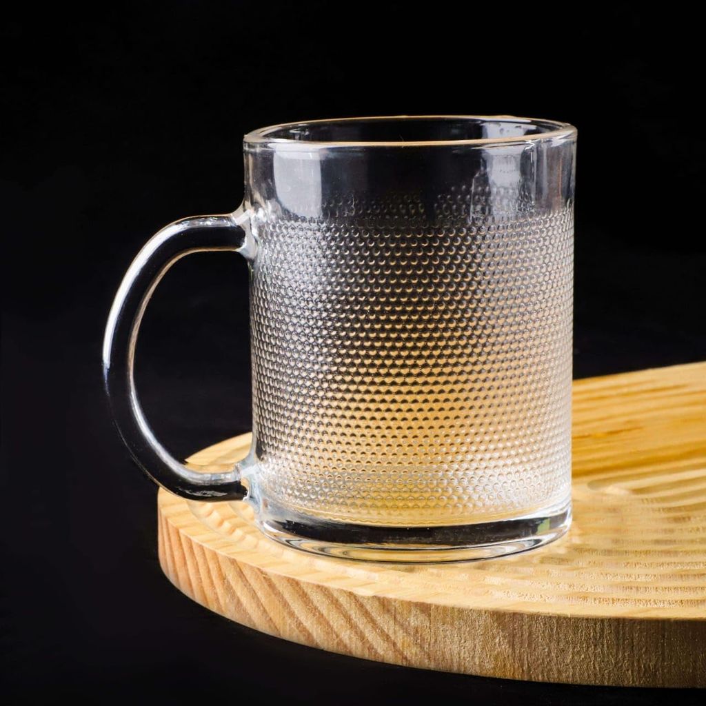 Coffee Tea Cups || Aldan Mug Crystal Clear with Handle || Tea || Milk || Hot and Cold Drinks Mug Kitchen || Dining Tableware Dinnerware (300ML)