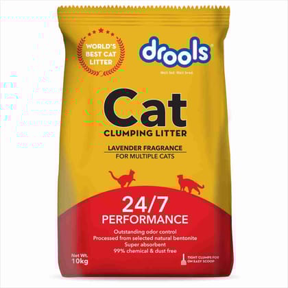 Drools Clumping Lavender Fragrance Cat Litter (For multiple cats), 10kg