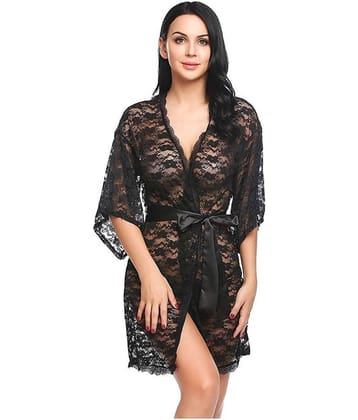 Celosia - Black Lace Women's Nightwear Baby Doll Dresses Without Panty