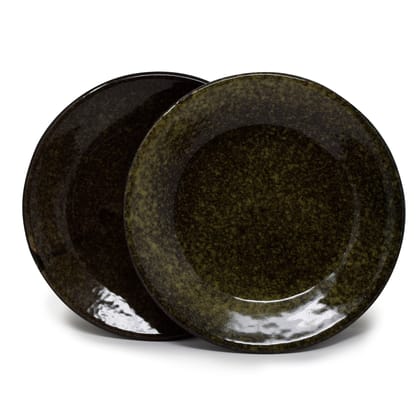 Set of 10 inch Ceramic Dinner Plate Platter-Black