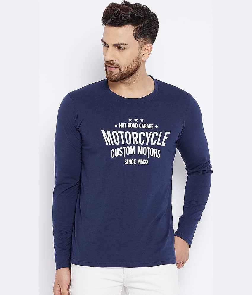 The Million Club Pack of 1 Cotton Blend Regular Fit Men's T-Shirt ( Navy Blue )