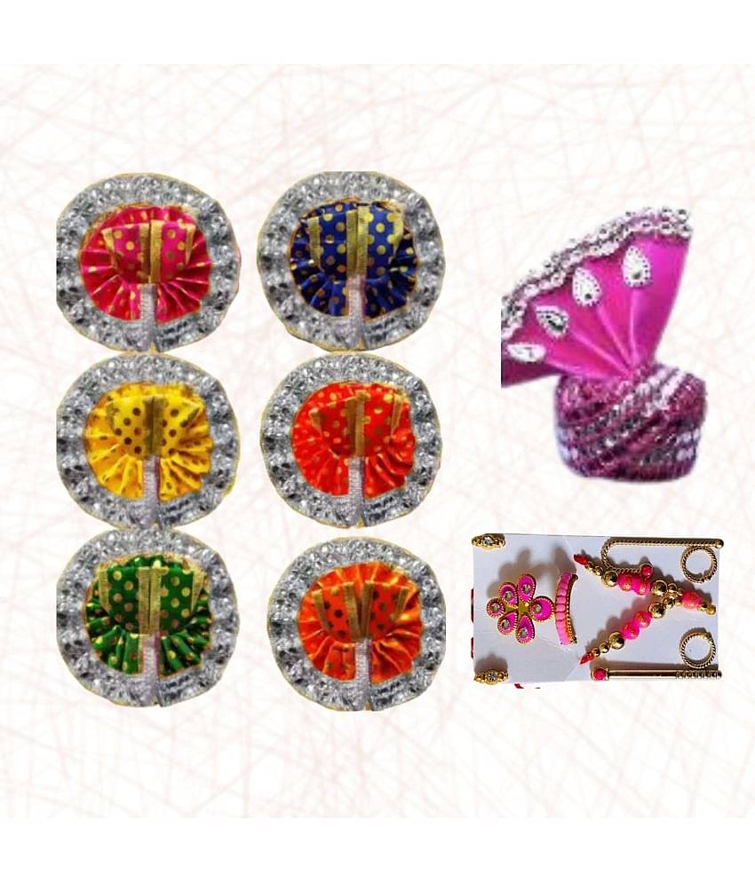 Lootnixx Laddu Gopal Krishna Poshak with Mukut, Pagdi Set (Size 0 No) Dress