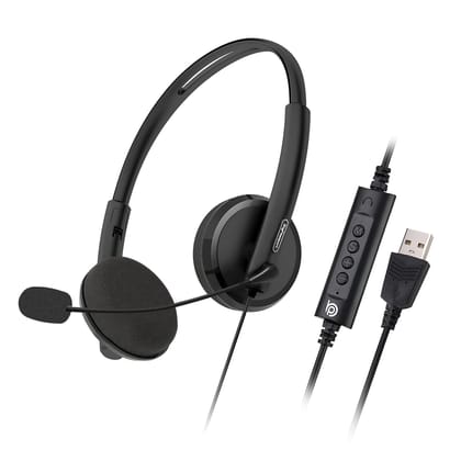 BigPassport Wired USB Headset with Noise Cancelling Microphone | HD Audio & All-Day Comfort for Online Meetings & Office Calls | USB Headphones for PC & Laptop | Model: Pro-Tech 134 (Black) BigPassport Wired USB Headset with Noise Cancelling Microphone |