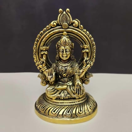 Buy Pure Goddess Lakshmi Idol with Prabhavali Arch - 5.6 inch Height | Goddess of Wealth and Fortune
