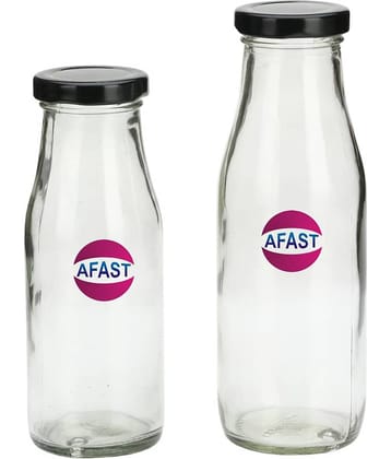 Somil Glass Storage Bottle, Transparent, Pack Of 2, 300 ml