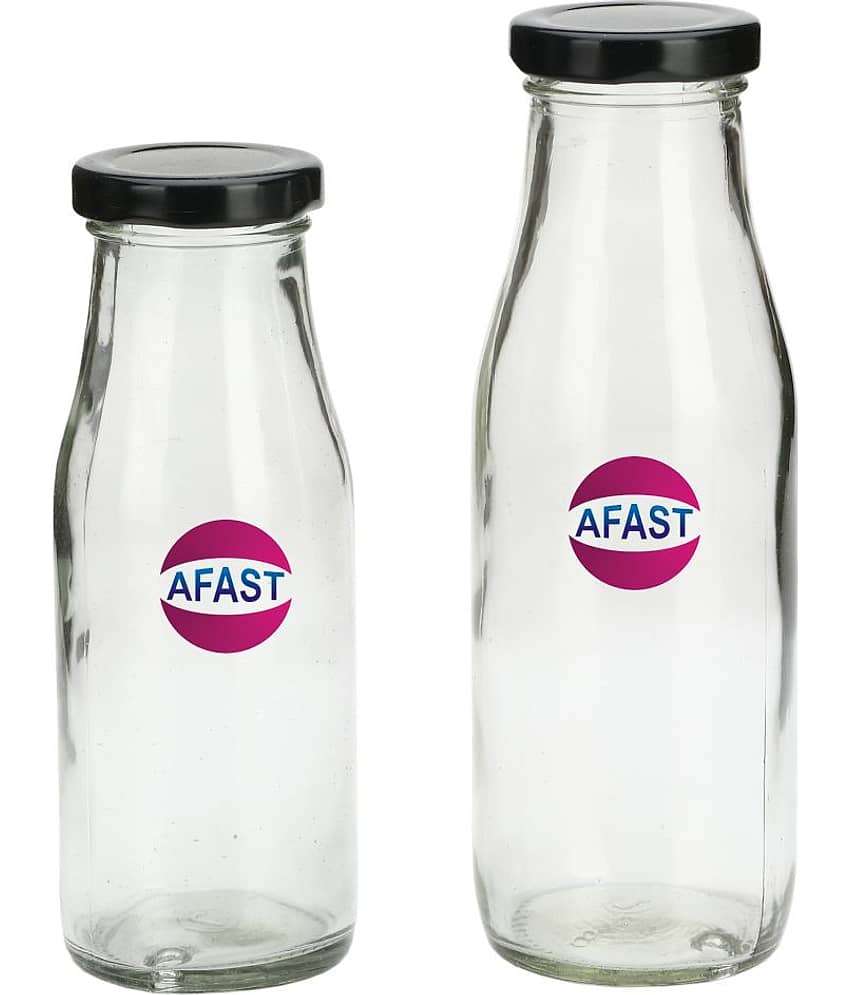 Somil Glass Storage Bottle, Transparent, Pack Of 2, 300 ml