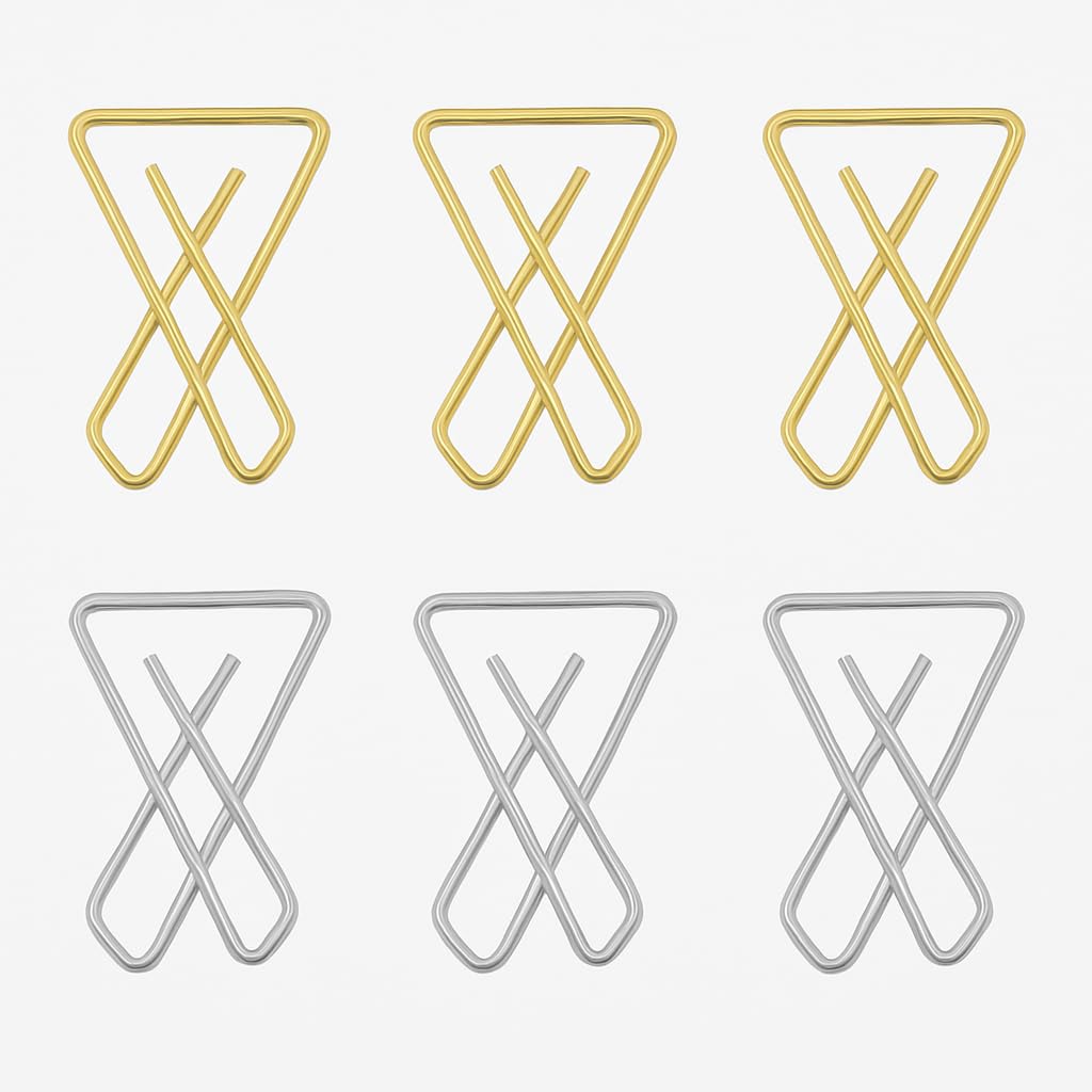 6 Pieces of X Shape Saree Safety Pin - Plain (3 Gold + 3 Silver) - Multipurpose Simple Hijab Pins for Girl and Women - Dupatta Pallu - Chunri Scarfs & Fancy Saree Pin - Sarees | Buy online on ZillyBuy