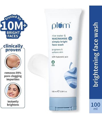 Plum 2% Niacinamide  With Rice Water For Bright, Soft Skin | Gentle, Non-drying Face Wash (100 ml)
