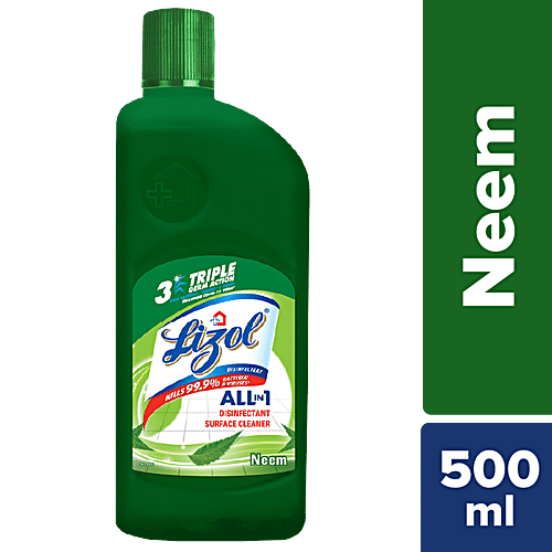 Lizol Disinfectant Surface & Floor Cleaner Liquid - Neem, 500 ml
