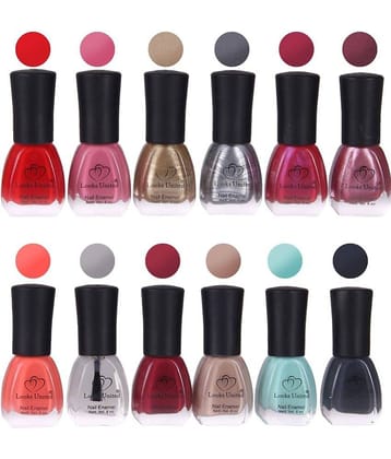 Looks United - Multi Glossy Nail Polish ( Pack of 12 )